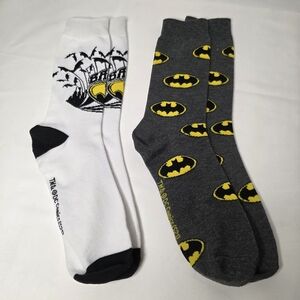 DC Comics Batman Gray and White Socks Duo